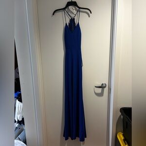 Cobalt blue floor length dress